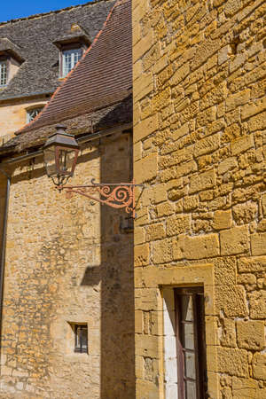 Historic houses in Sarlat la Caneda in Dordogne Department, Aquitaine, Franceの写真素材