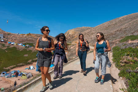BERLENGA ISLAND, PORTUGAL: People visiting the island of Berlenga, in Portugalのeditorial素材