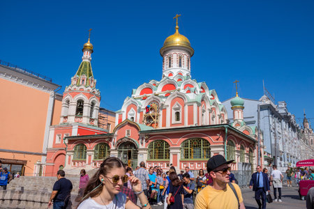 MOSCOW, RUSSIA: Historical buildings at the Red Square. Moscow, Russiaのeditorial素材