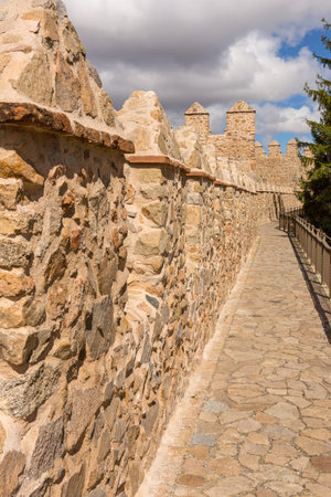 Ancient fortification of Avila, from the top of the walls, Castile and Leon, Spainの写真素材