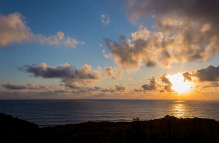 Beautiful sunset in Santa Cruz das Flores - Flores Island - Azores Portugalの写真素材