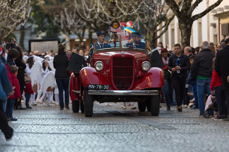 BRAGA, PORTUGAL: Braga Christmas Parade, in the streets of the old town of Braga. Portugalのeditorial素材