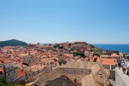 DUBROVNIK, CROATIA: tourists in the Old town of Dubrovnik, Croatia. Dubrovnik is a UNESCO World Heritage siteのeditorial素材