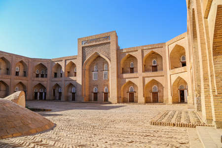 KHIVA, UZBEKISTAN: The exterior of the Qutlugh Murad Inaq Madrassa in Khiva, Uzbekistan. UNESCO heritage siteのeditorial素材