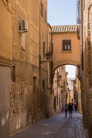 TOLEDO, SPAIN: Toledo Angel street arch in Castile La Mancha of Spainのeditorial素材