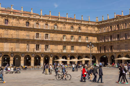 SALAMANCA, SPAIN: Plaza Mayor, the most important square and the heart of Salamanca. Spainのeditorial素材