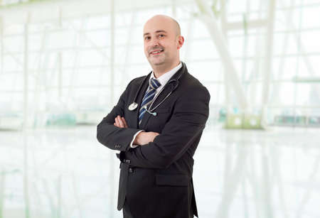 happy male doctor at the hospitalの写真素材