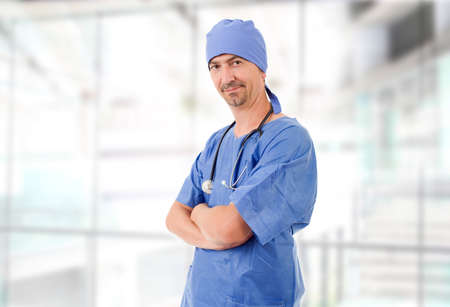Smiling doctor at the hospitalの写真素材