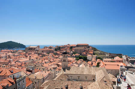 DUBROVNIK, CROATIA: tourists in the Old town of Dubrovnik, Croatia. Dubrovnik is a UNESCO World Heritage siteのeditorial素材