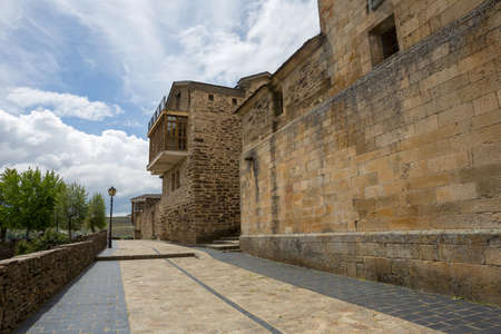 Old castle and houses of Puebla de Sanabria, Castilla y Leon, Spainのeditorial素材