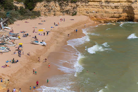 ARMACAO DE PERA, PORTUGAL: Senhora da Rocha Beach, in the fishing village of Armacao de Pera, Algarve, Portugalのeditorial素材
