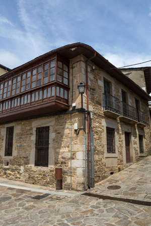 Old houses of Puebla de Sanabria, Castilla y Leon, Spainのeditorial素材