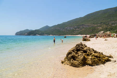 Beautiful landscape view of the National Park Arrabida in Setubal, Portugalのeditorial素材