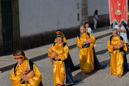 ABADIA, AMARES, PORTUGAL: Traditional religious procession of Senhora da Abadia in Amares, Portugalのeditorial素材