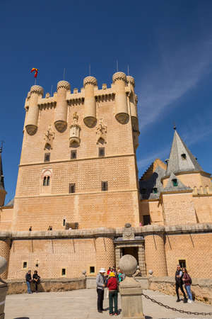 SEGOVIA, SPAIN: People visiting the Alcazar de Segovia Castle, Spainのeditorial素材