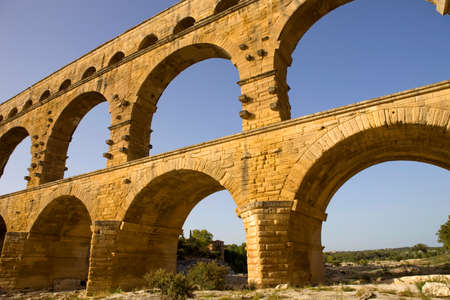 Pont du Gard, Roman aqueduct in southern France near Nimesのeditorial素材