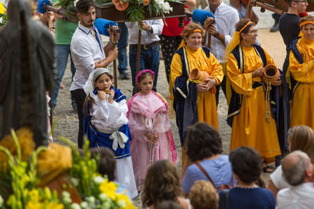 ABADIA, AMARES, PORTUGAL: Traditional religious procession of Senhora da Abadia in Amares, Portugalのeditorial素材