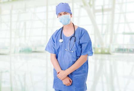 happy male doctor at the hospitalの写真素材