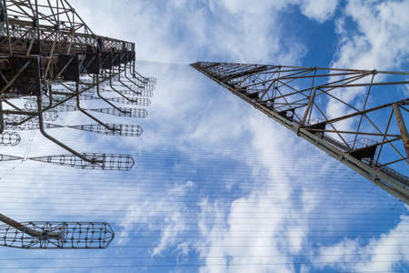 Former military Duga radar system in Chernobyl Exclusion Zone, Ukraineの写真素材