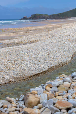 the beach of San Antolin, Llanes, Asturias, Spainの写真素材