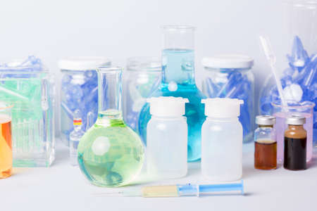 syringe with ampules of drugsの写真素材