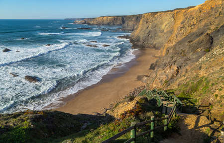 Atlantic isolated beach, Alentejo, Portugal.の写真素材