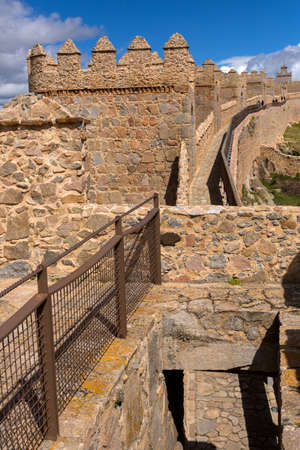Ancient fortification of Avila, from the top of the walls, Castile and Leon, Spainの写真素材