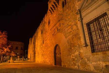 Avila streets at night, Castile and Leon, Spainのeditorial素材