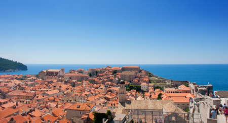 DUBROVNIK, CROATIA: tourists in the Old town of Dubrovnik, Croatia. Dubrovnik is a UNESCO World Heritage siteのeditorial素材