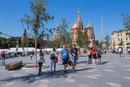 Moscow, Russia: St Basil`s Cathedral on Red Square in Moscow, Russia. St Basil`s temple is one of top tourist attractions of Moscowのeditorial素材