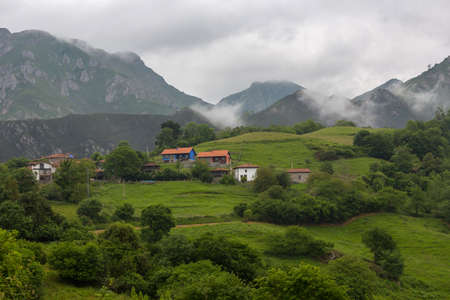 Margolles village in Picos de Europa, Asturias, Spainの写真素材