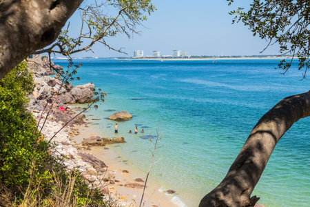 Beautiful landscape view of the National Park Arrabida in Setubal, Portugalのeditorial素材