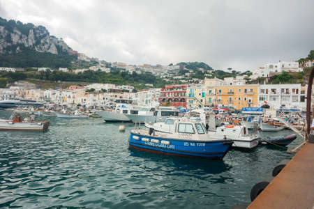 CAPRI, ITALY: View of Capri harbour, Marina Grande, Campania, Italyのeditorial素材
