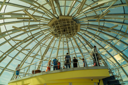 Nur-Sultan, Kazakhstan: Interior view from the observation deck of the Bayterek Tower in Astanaのeditorial素材