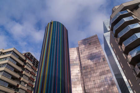 PARIS, FRANCE: Modern office buildings of the Business Center Tour, in La Defense business district, Paris, Franceのeditorial素材