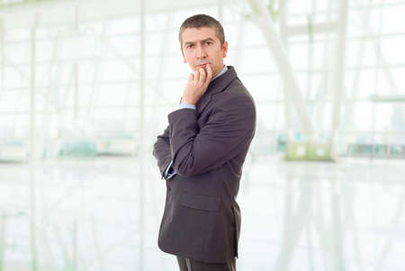 business man thinking, at the officeの写真素材