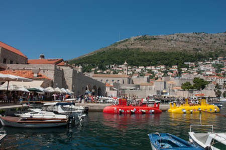 DUBROVNIK, CROATIA: Harbour of the Old town of Dubrovnik, Croatia. Dubrovnik is a UNESCO World Heritage siteのeditorial素材