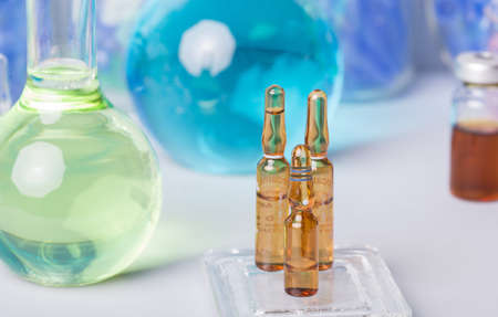 syringe with ampules of drugsの写真素材