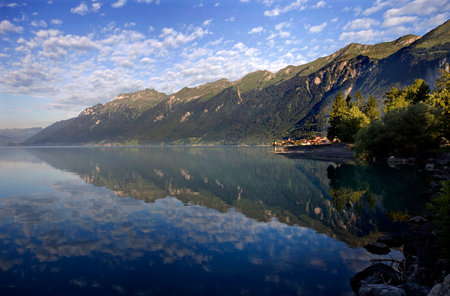 swiss lake of brienz, Switzerlandの写真素材