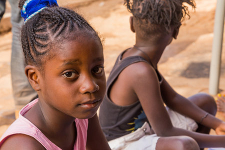 young african girl portrait in Bissau, Guinea-Bissau
