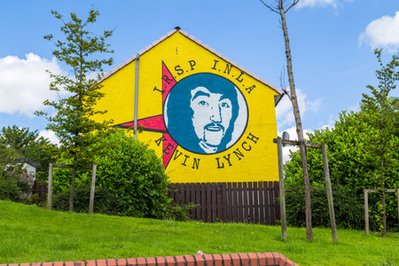 Political propaganda in the walls of Belfast, Northern Irelandのeditorial素材