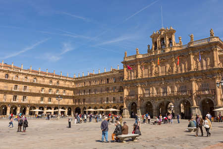 SALAMANCA, SPAIN: Plaza Mayor, the most important square and the heart of Salamanca. Spainのeditorial素材