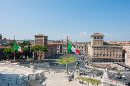 ROME, ITALY: Tourists at the Altar of the Fatherland (Altare della Patria), known as the national Monument to Victor Emmanuel II in city of Rome, Italyのeditorial素材