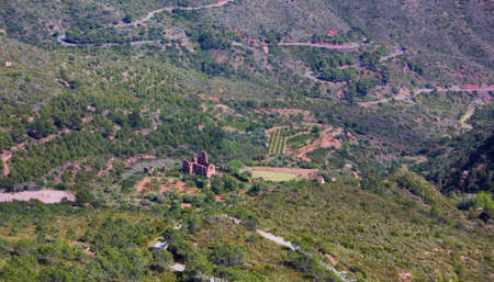 Old ruins of the Monestir vell del Desert de les Palmes, Castellon, Spainの写真素材