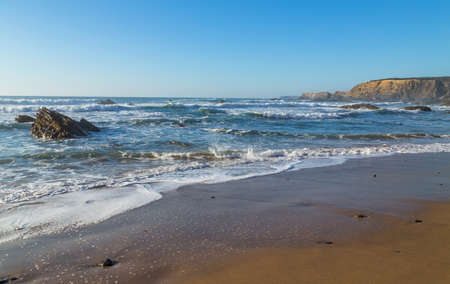 Atlantic isolated beach, Alentejo, Portugal.の写真素材