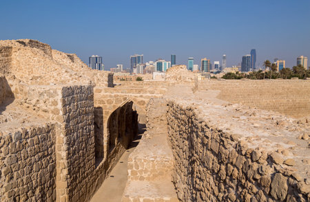 View of the old Arad Fort, in Manama, Muharraq, Bahrain.のeditorial素材