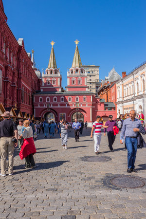 MOSCOW, RUSSIA: Historical buildings at the Red Square. Moscow, Russiaのeditorial素材