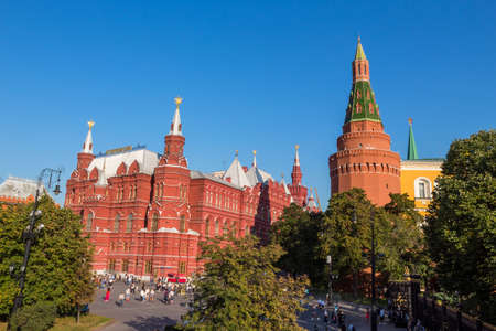 MOSCOW: People visit the Red Square in a summer day in Moscow, Russia. Red Square and Kremlin are the top tourist attraction of Moscow.のeditorial素材