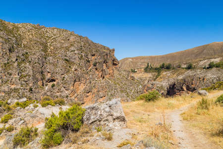 Los cahorros trail. A footpath going through the Sierra Nevadas in Andalucia, Spain near Granada.の写真素材
