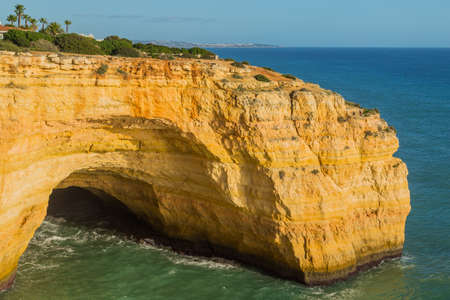 Cave in the coast of Algarve, Benagil, Portugalの写真素材